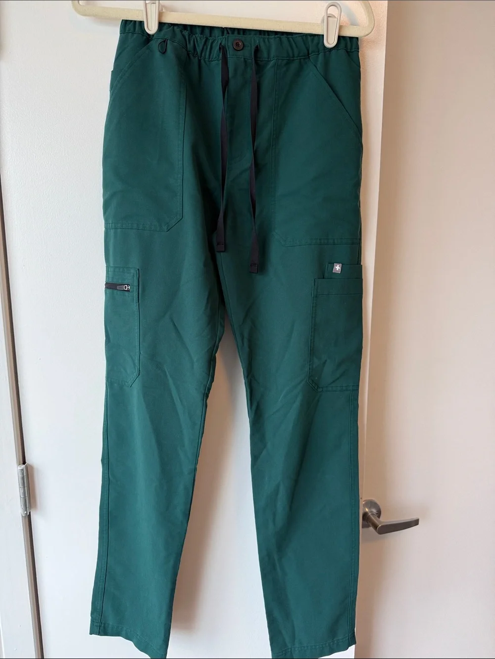 Figs Men's Teal Cargo Pants with Drawstring Waist
